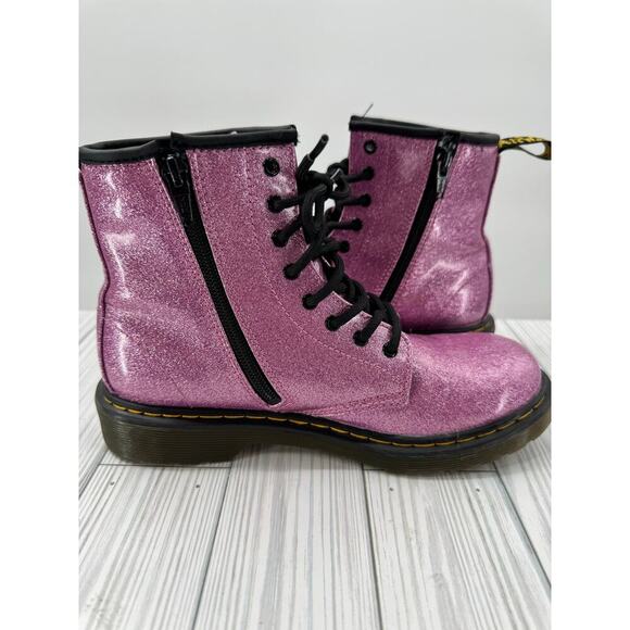 Dr. Martens 1460J Pink Glitter Side Zip Combat Boots Women's Size 5 Men's Size 4 - Picture 7 of 11